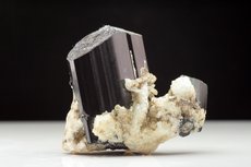 Schorl Crystals on Albite