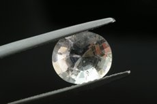 Clear Pollucite oval Cut