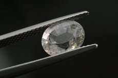 Clear Pollucite oval Cut