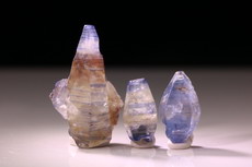 3 blue Sapphire Crystals 