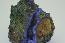 Azurite on Malachite