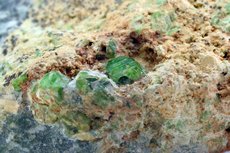 Demantoid Crystals in Matrix Afghanistan