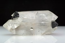 Feine Schörl - Stufe mit Quartz