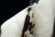 Schöner Mikroklin Kristalle mit Turmalinen