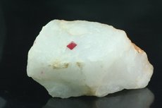 Sharp Spinel Crystal on Calcite