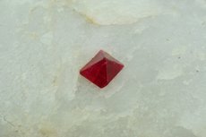 Sharp Spinel Crystal on Calcite