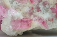 Pinkfarbige Turmaline Kristalle in Matrix