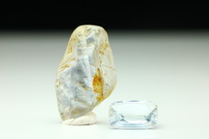 Sillimanite Crystal & Cut