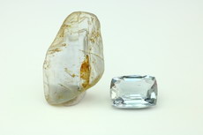 Sillimanite Crystal & Cut