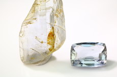 Sillimanite Crystal & Cut