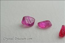 Gemmy Sapphire and 3 Ruby Crystals
