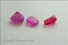 Gemmy Sapphire and 3 Ruby Crystals