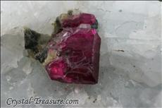 Fine ルビー (Ruby) in 方解石 (Calcite)