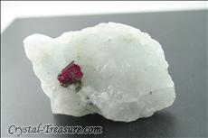 Fine ルビー (Ruby) in 方解石 (Calcite)