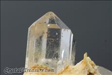 Fine Terminated Topaz Crystal on Quartz