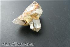 Fine Terminated Topaz Crystal on Quartz