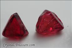 Various shaped red Spinel crystals