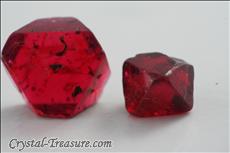 Various shaped red Spinel crystals