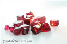 Various shaped red Spinel crystals