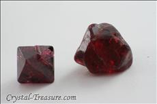 Various shaped red Spinel crystals