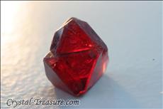 Various shaped red Spinel crystals