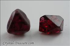 Various shaped red Spinel crystals