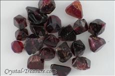 Various shaped red Spinel crystals