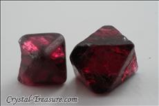 Various shaped red Spinel crystals