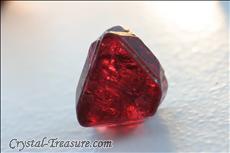 Various shaped red Spinel crystals