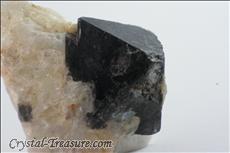 Black Spinel Crystal in Calcite