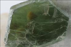 Green 金雲母 (Phlogopite) with コンドロダイト (Chondrodite) Inclusions on Calcite