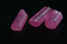 3  Pink Tourmaline Crystals