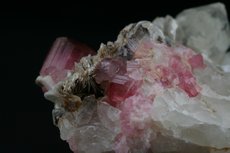 Rubellite on Quartz.