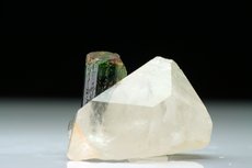 Bicolored Tourmaline on Quartz