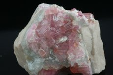 Rubellite Crystals on Feldspar