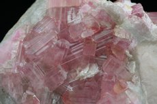 Rubellite Crystals on Feldspar