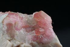 Rubellite Crystals on Feldspar