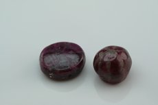 Two Trapiche Ruby Cabochons