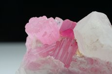 Pinkfarbige Turmaline Kristalle in Matrix