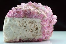 Pink Tourmaline Crystal on Feldspar