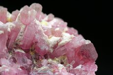 Pink Tourmaline Crystal on Feldspar