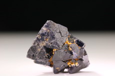 Multiple intergrown black Spinel Crystal 