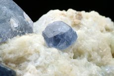 Extremely rare blue Spinel Crystals in Matrix