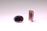 Terminated Painite Crystal and oval Cut Stone