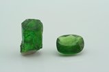 Green Kornerupine Crystal and Cut Burma