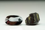 Faceted Painite and cutting- grade Crystal