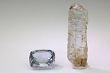 Sillimanite Crystal & Cut Stone