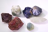 7 Saphir / Rubin Kristalle aus Mogok
