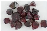 Various shaped red Spinel crystals