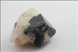 Black Spinel Crystal in Calcite